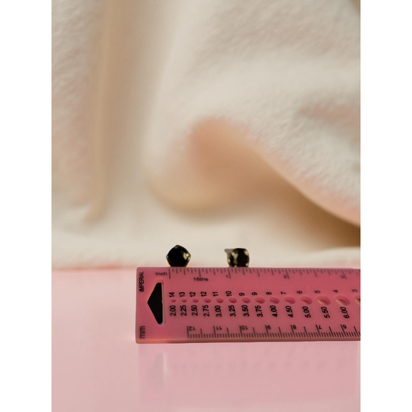 Black Onyx 925 Silver Studs – Vintage Late 20th Century - Picture 4 of 4